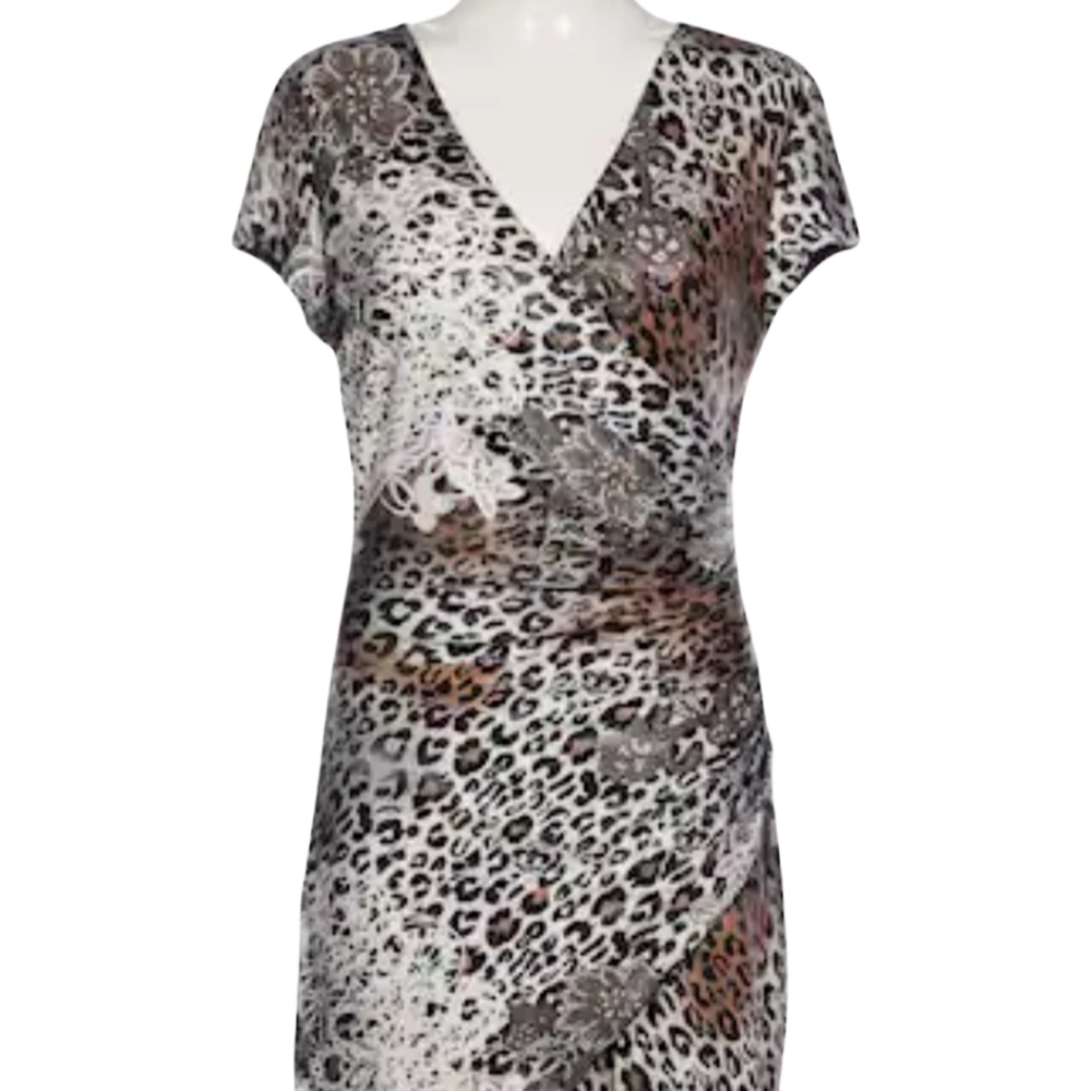Joseph Ribkoff Animal Print Elegant Stretch Wrap Dress